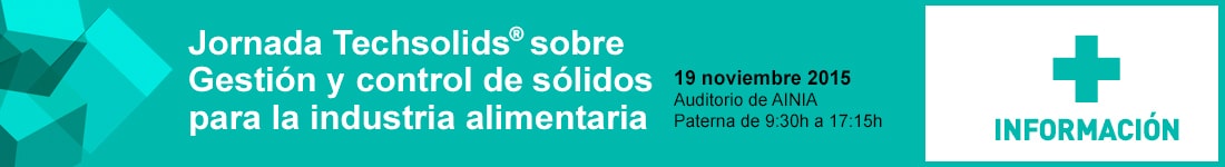 Jornada Techsolids® sobre Gestión y control de sólidos para la industria alimentaria